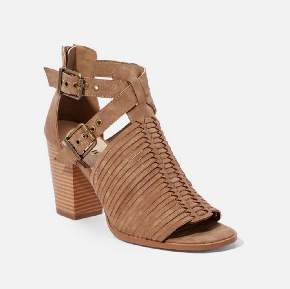 New in Box. Taupe Cage Style Sandals.